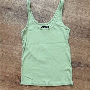 J. Crew Light Green Ribbed Tank Top